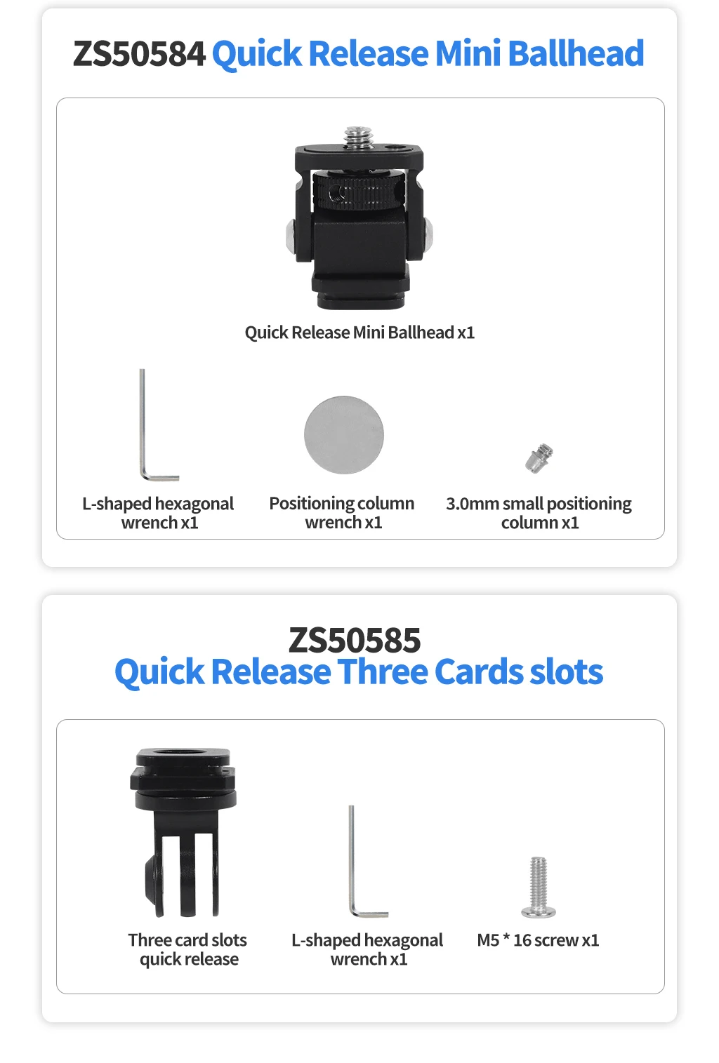 Quick Release Cold Shoe Mount 1/4 Screw for GoPro Hero 13 Insta360 Action Camera
