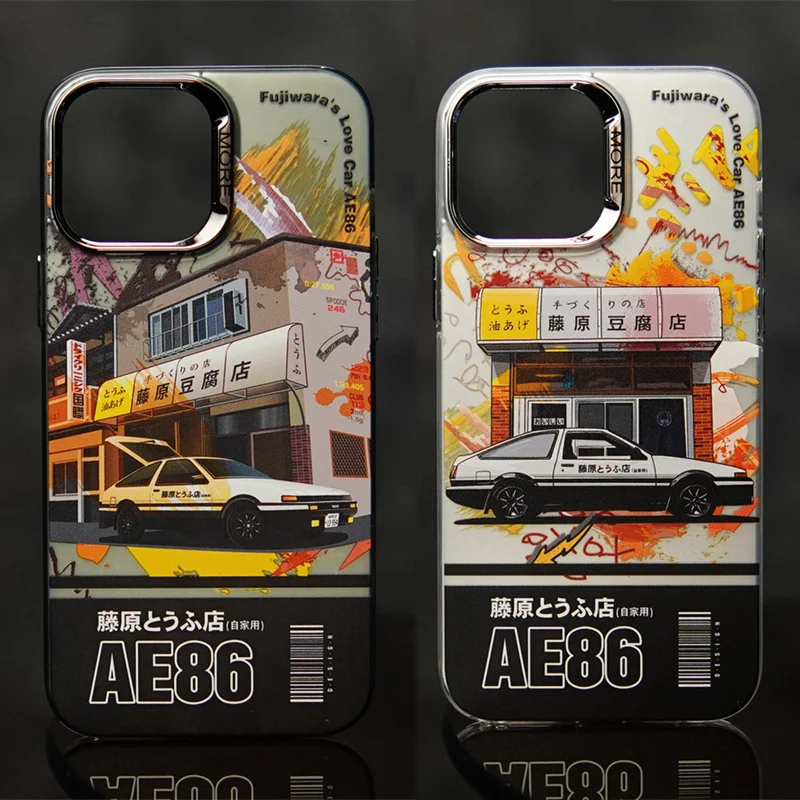 Роскошный чехол для телефона iPhone 15 14 13 12 11 Pro Max Plus XR XS X 8 7 SE 2020 аниме Initial D AE86 защитный чехол с покрытием
