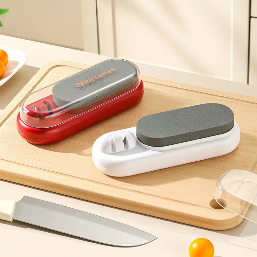 Affilatore Rapido 3 in 1 Multifunzionale con Foro per Appendere, Pietra per Affilare Coltelli da Cucina Professionale Antiscivolo - immagine 3
