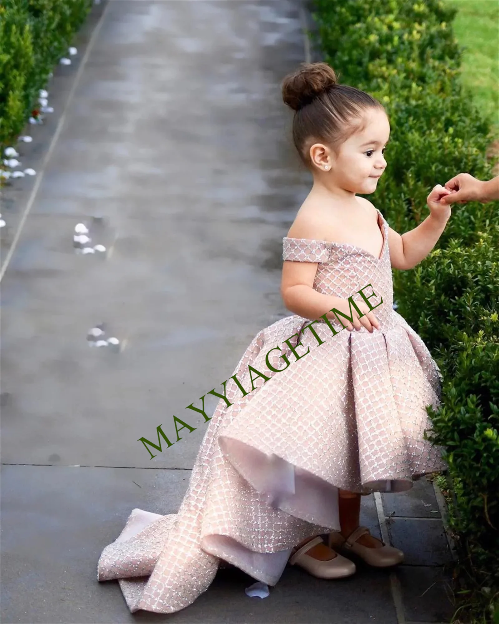 

Made To Order Prom Girl Dress with Sparking Sequins Princess Knee-Length Short Skirt Ball Gown vestidos para niñas