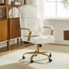 Executive Office Chair with Adjustable Lumbar Support, Leather Ergonomic Office Chair with Padded Armrests，Tilt and High Back 1