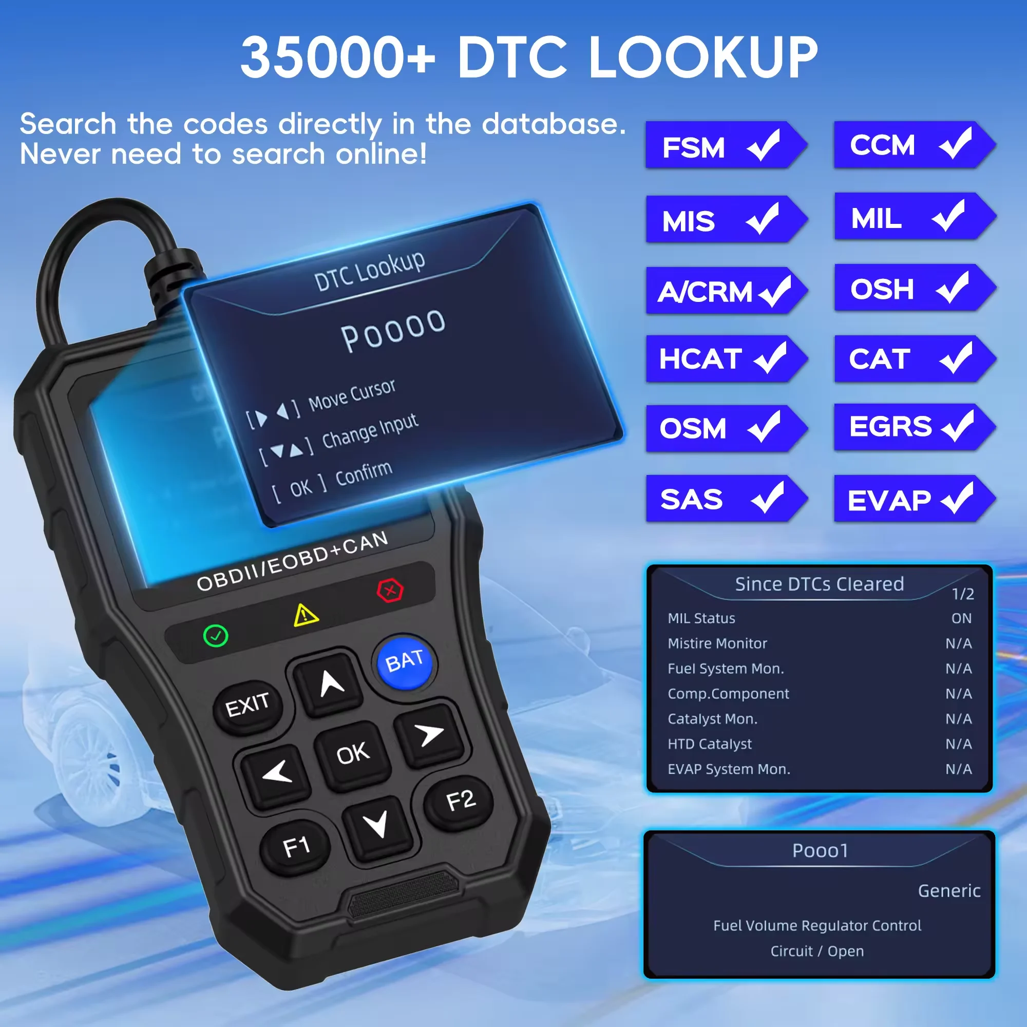 Multi-Language Car Diagnostic Tool Code Reader YM519 Check Engine System Fault Code Scanner  Battery Tester OBD2 Diagnostic Tool 6