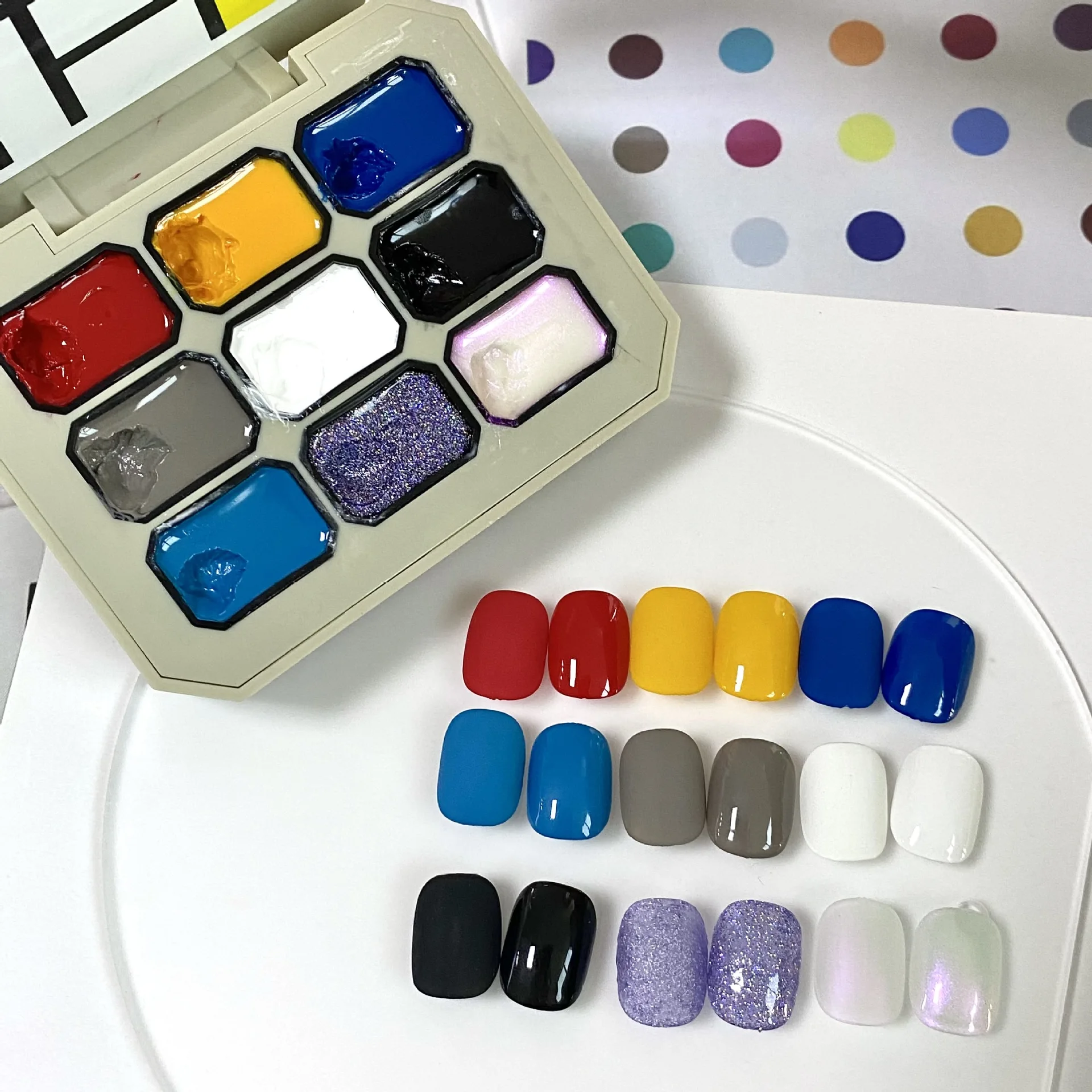 Solid Nail Gel Palette Mud Painting Spring Summer Color For Nail Art Design Semi Permanent Soak Off UV Gel Varnish 9 Colors Set
