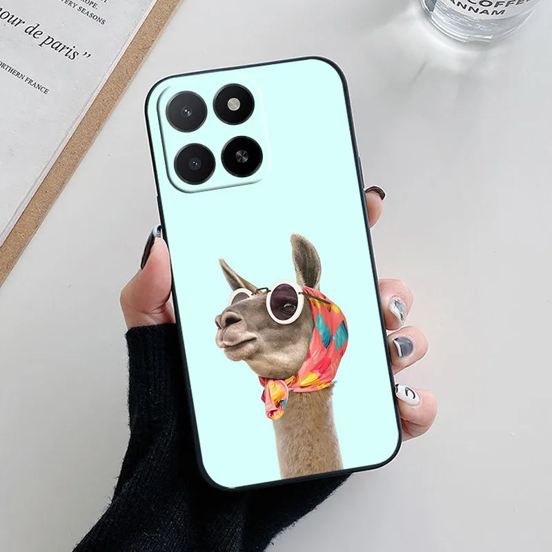 Black Cute Flowers Soft TPU Silicone Shockproof Phone Case Cover