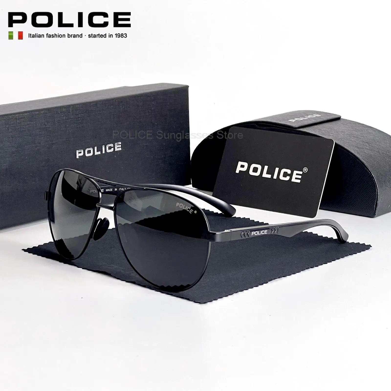 

High End Brand POLICE Sunglasses Classic Polarized Glasses Brand Designer Men Driving Retro UV400 SunGlass