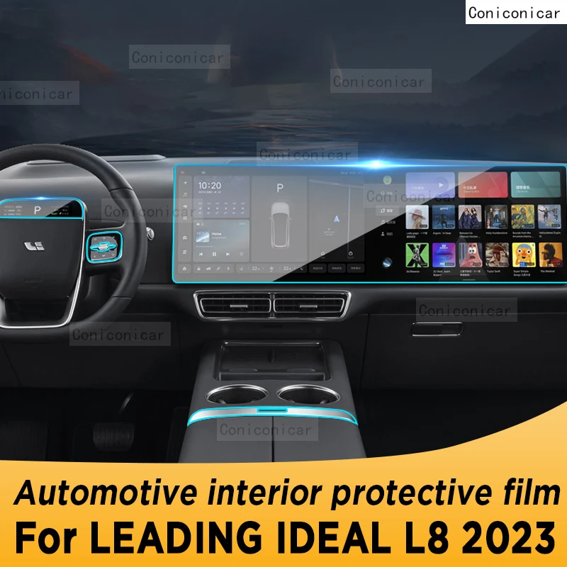 

For LEADING IDEAL L8 2023 Gearbox Panel Navigation Screen Automotive Interior TPU Protective Film Anti-Scratch Accessories