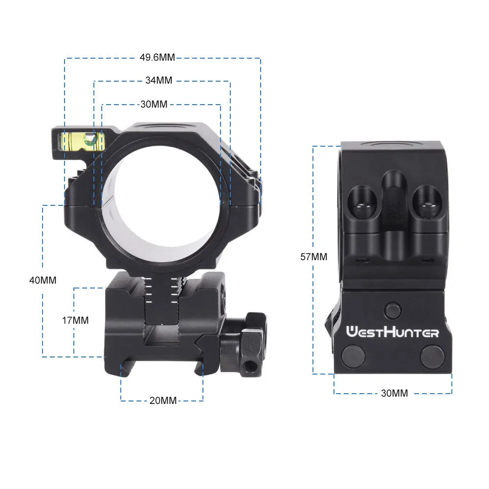 ToopMount Cannocchiale 3-9x40, 1/4 MOA Mirino, Rivestimento Lenti Viola