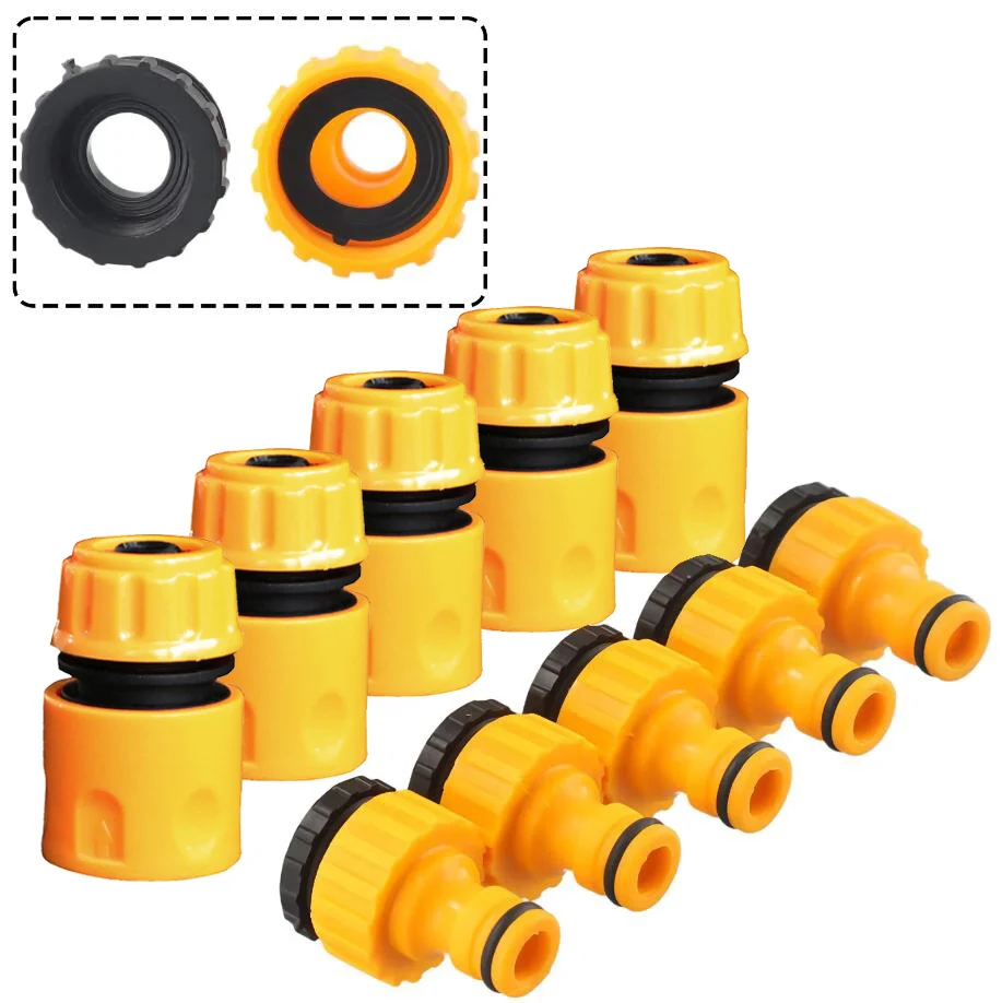 Hose Quick Connectors 10pcs 3/4 & 1/2 Inch for Garden Irrigation hose connector