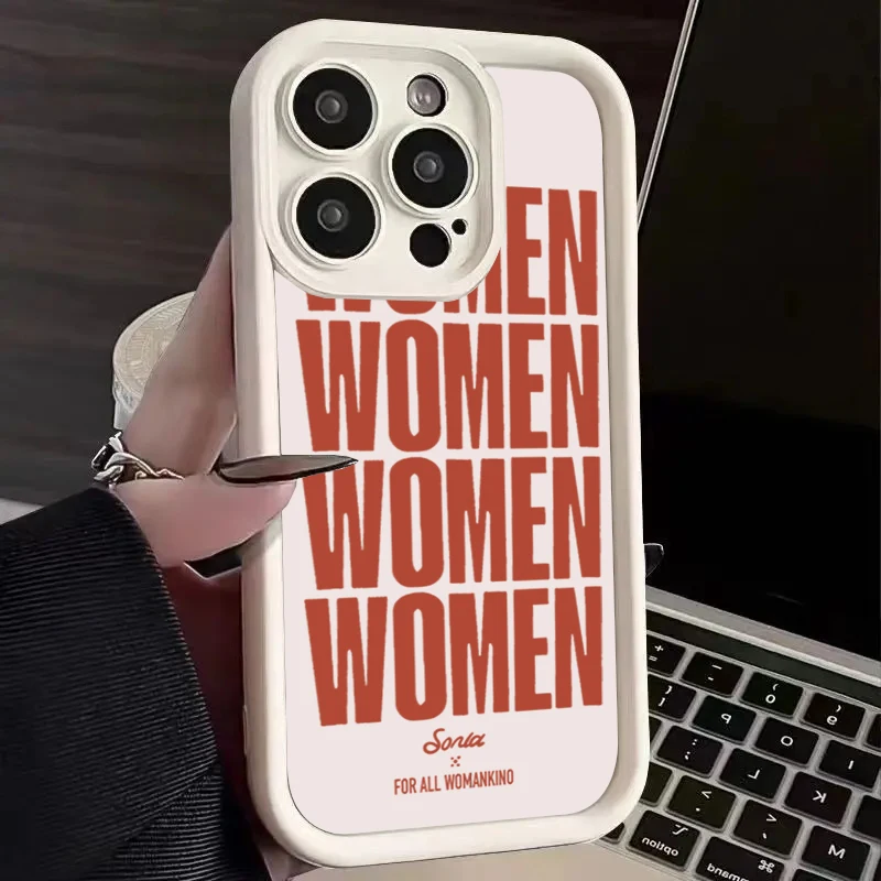 Chic Women's Love Music Soft Phone Case - Stylish English Design Cover