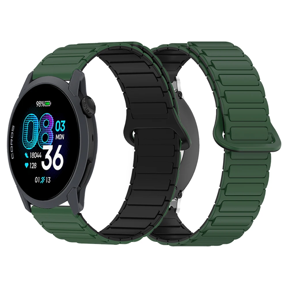 Magnetic Loop Silicone Sports Watch Band Bracelet, 20mm/22mm, Universal Fit