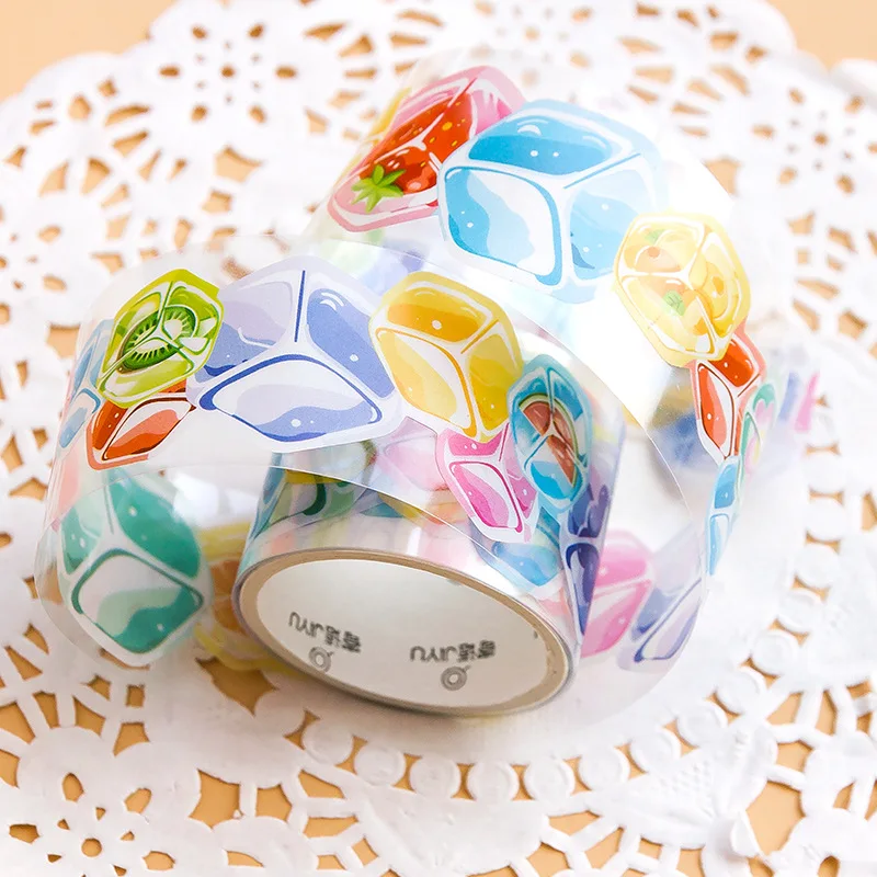 

MOHAMM 1 Roll PET Summer Fruit Shaped Tape for Art Crafts Journal Supplies Scrapbook Planners Card Gift Wrapping