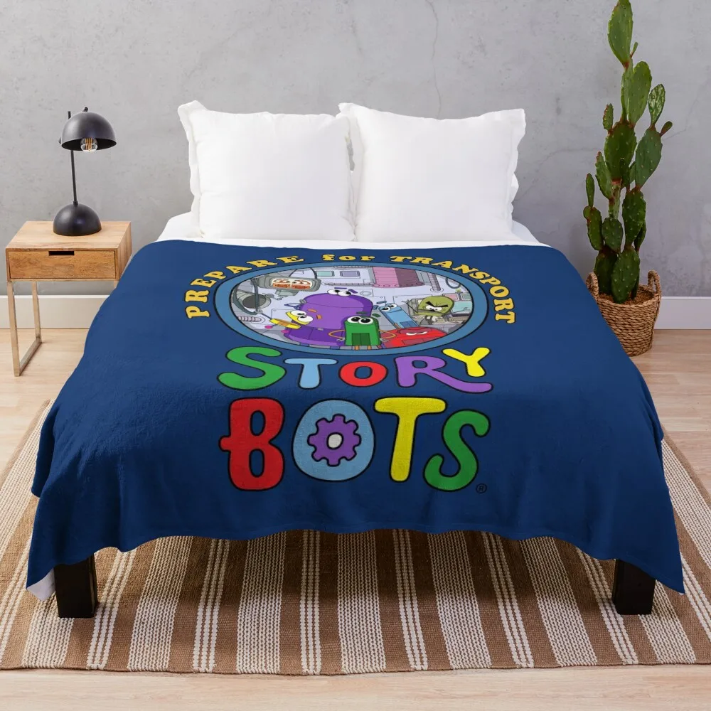 

Prepare for Transport with Story Bots! Throw Blanket Luxury Throw Nap Soft Plaid Blankets