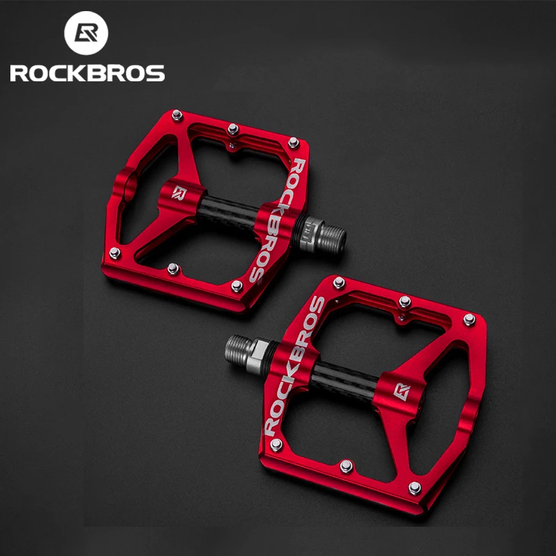 

Велосипедная педаль ROCKBROS из алюминиевого сплава, нескользящий высокопрочный уплотнитель из углеродного волокна, расширенный пылезащитный подшипник, Аксессуары для велосипеда