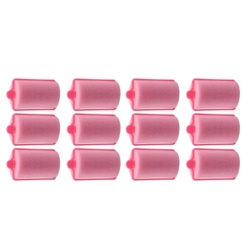 

Promotion!24Pcs Dark Pink Hair Styling Soft Foam Sponge Rollers Curlers Hairdressing Tool