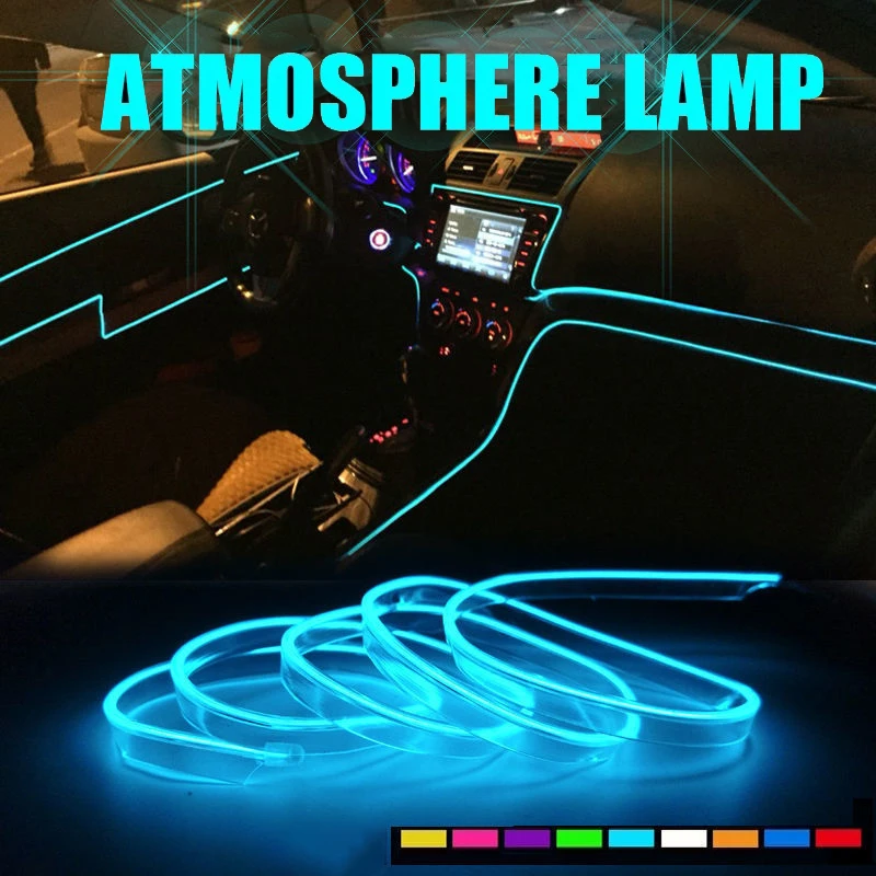 1m/2m/3m/5m Neon Led Car Interior Lighting Strips Lights Auto Led