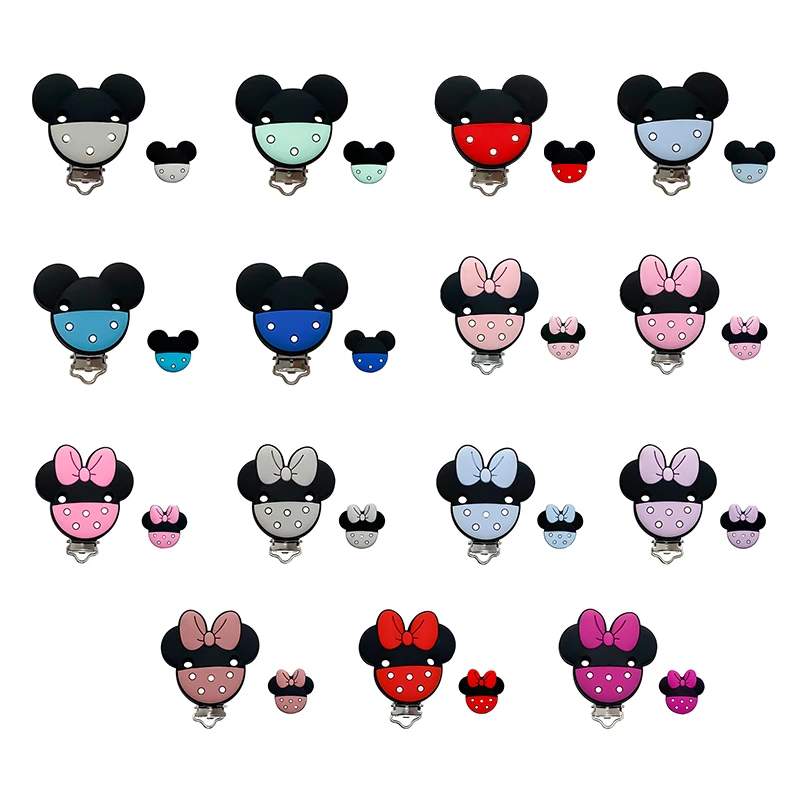 1set Mouse Shape Silicone Clamps Clips DIY Pacifier Chain Nipple Holder-pacifier clip,pacifier chain,pacifier accessories,baby silicone accessories