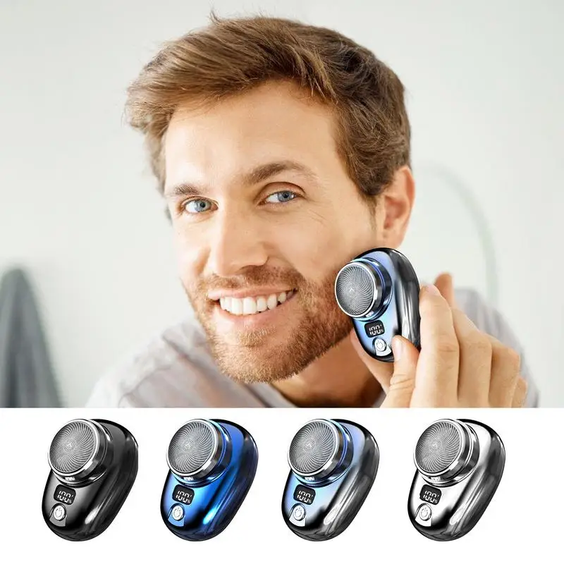 Portable Electric Shaver USB Rechargeable Mini Shave Electric Razor Pocket Shaver Waterproof Shaver Smart LED Display 4 colors