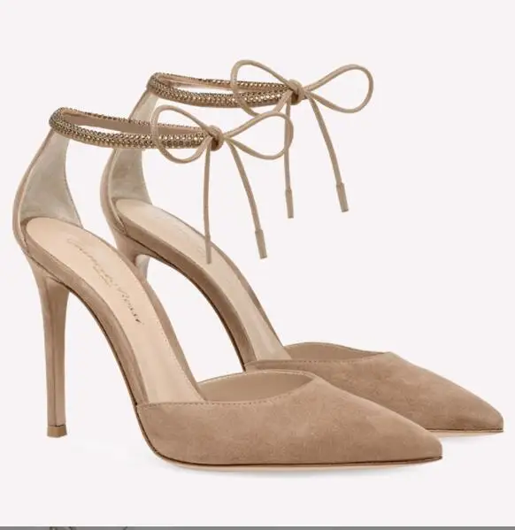  M 2024  Classy Bowknot Pointed Toe Women's Shoes High Heel Elegant Sandals Shallow Mouth Shoes Bag Set Women 2