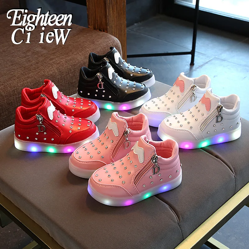Zapatos luminosos para niñas, zapatillas bonitas, ligeras antideslizantes, talla 21-30 - AliExpress Madre y niños