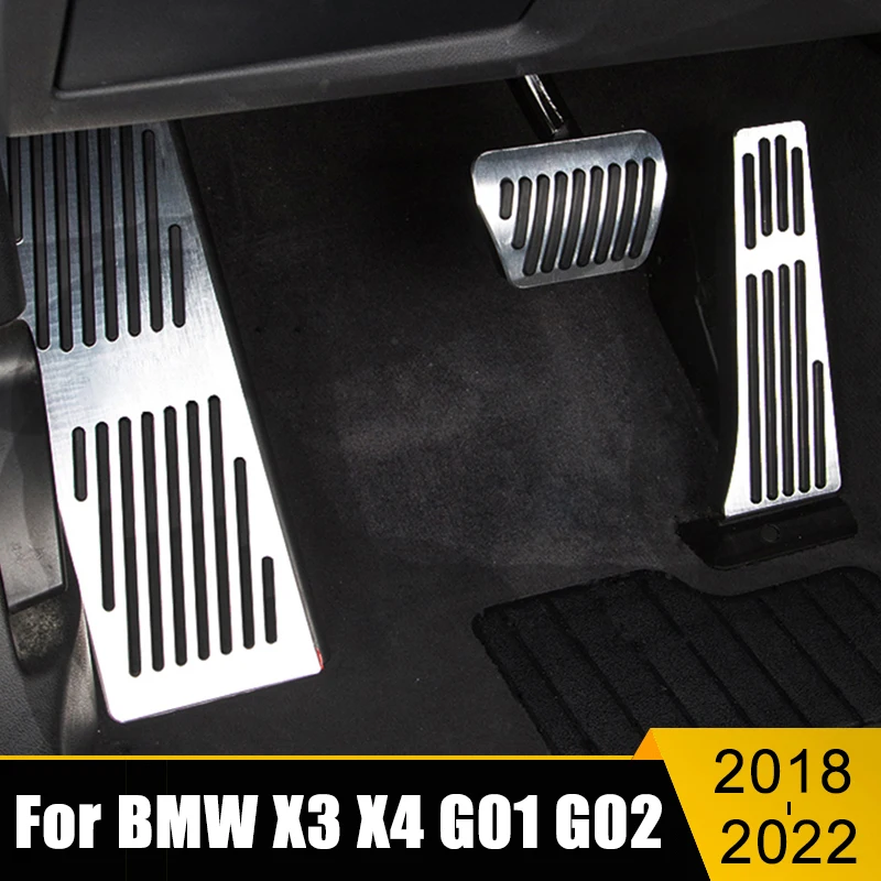 

Aluminum Car Accelerator Brake Pedals Cover Footrest Pedal Trim Case Pads For BMW X3 G01 X4 G02 IX3 G08 2018 2019 2020 2021 2022