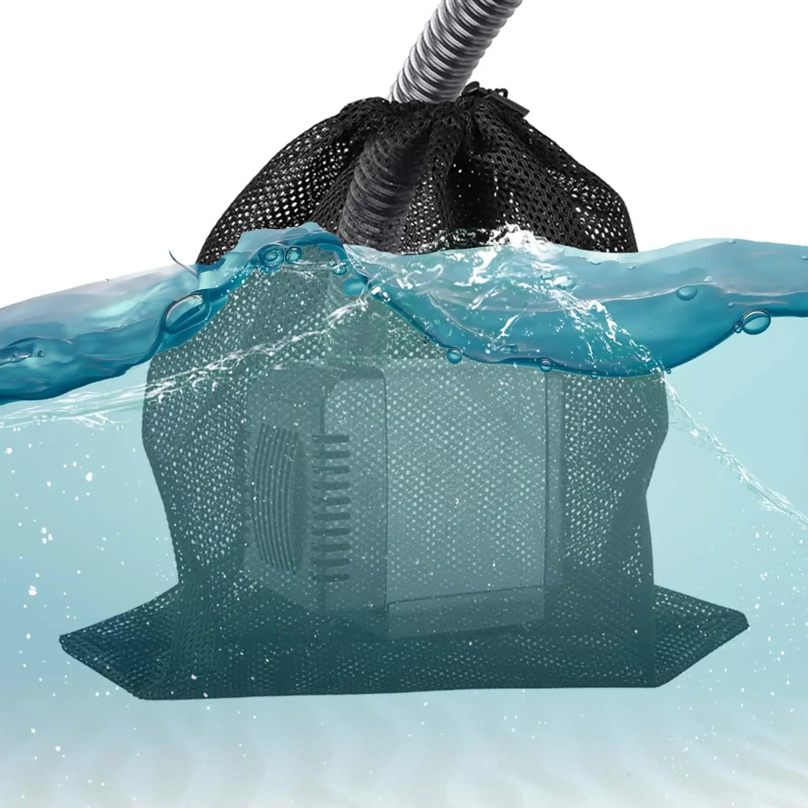 Water Pump Filter Bag Practical Effective Cleaning Pond Pump Net Bag Drawstring Mesh Pouch for Pond Outdoor