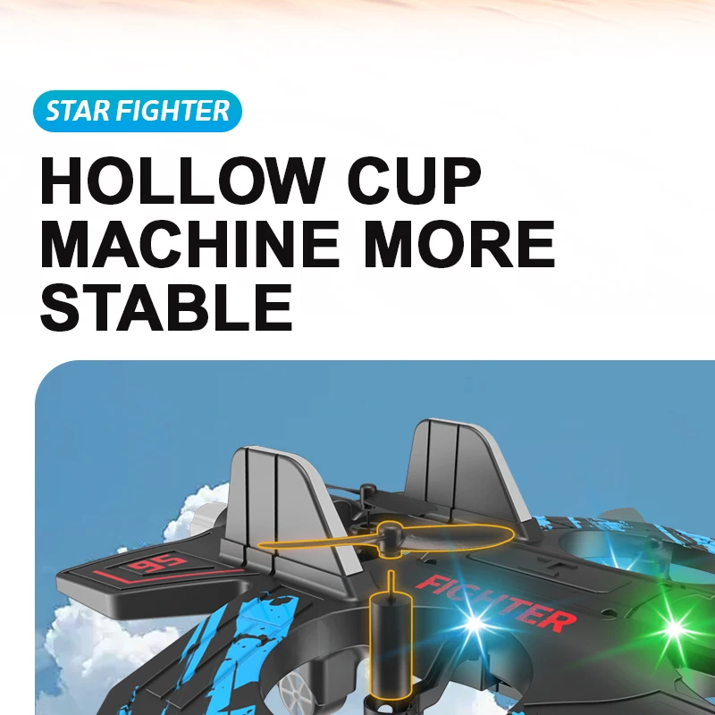 New remote-controlled glider, gravity sensing stunt foam aircraft, dazzling lights, rechargeable anti-drop drone, children's toy
