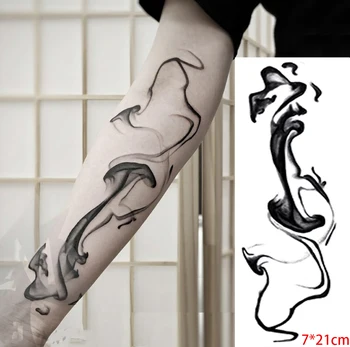 Autoadesivo del tatuaggio temporaneo impermeabile inchiostro cinese nero e lavaggio Design falso tatuaggio Flash tatuaggio braccio mano Body Art per donna uomo