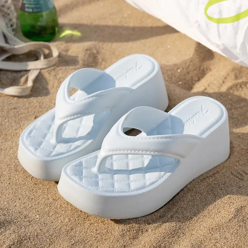 Weiche Plateau-Keilabsatz-Flip-Flops für Damen, Sommer 2026, leichte EVA-Strandsandalen mit Erhöhung, dicke Sohle, Mujer – Detail 13