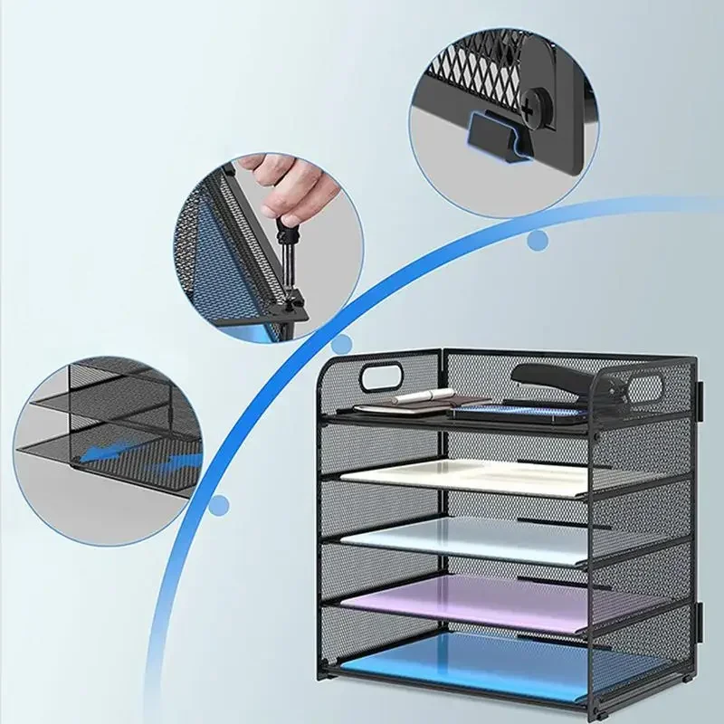 정리함 메쉬 레터 컴팩트 트레이용 금속 종이 데스크탑 견고한