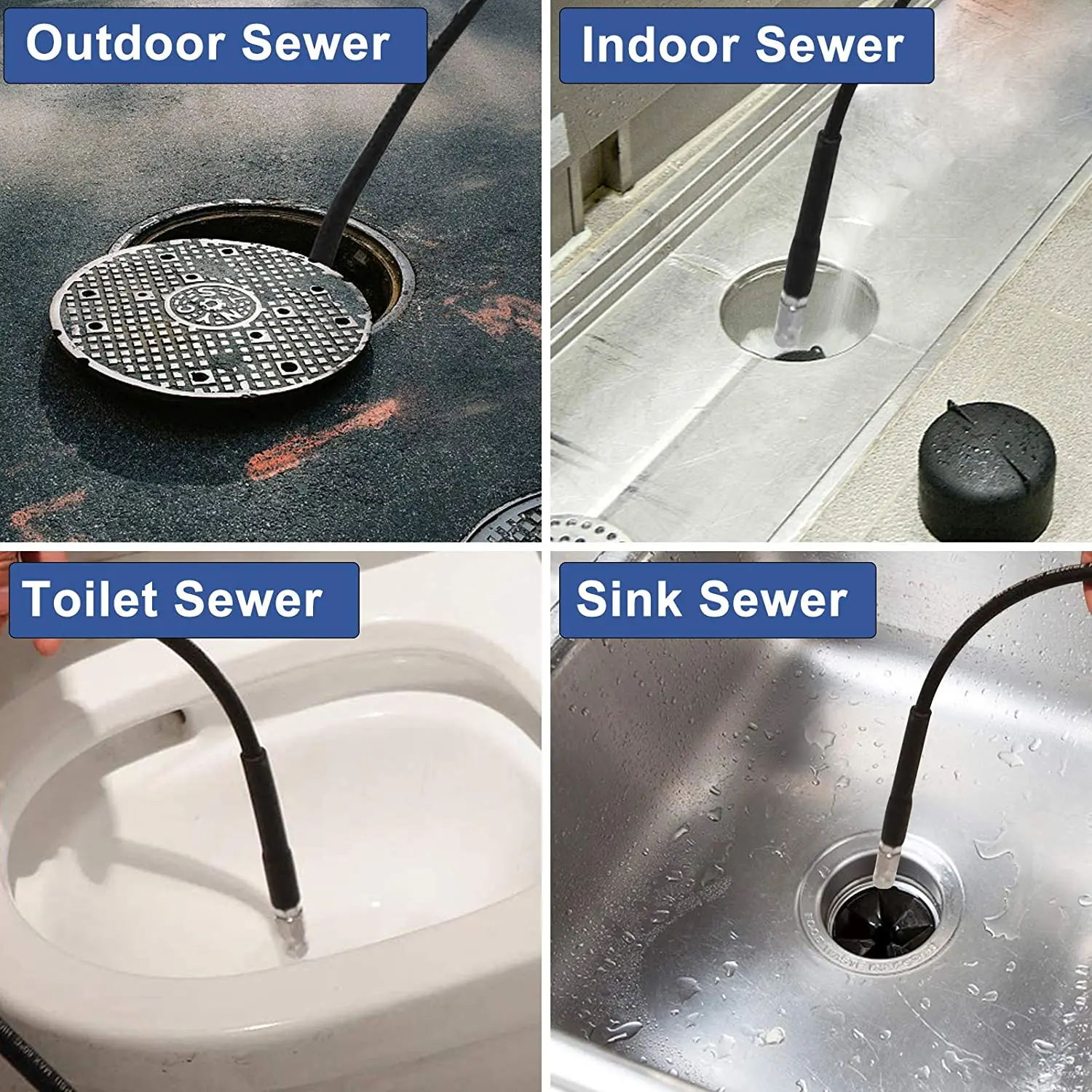 20m Sewer Drain Water Cleaning Hose Sewage Pipe Blockage Clogging Hose Cord Nozzle for Karcher Lavor Bosch Pressure Jet Washer 5