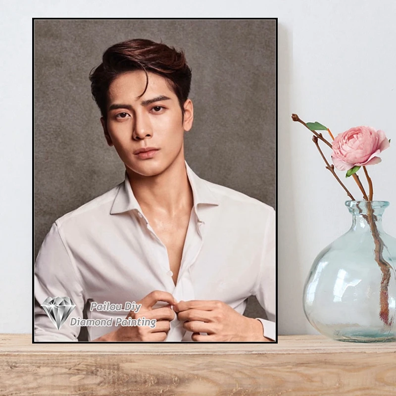 Jackson Wang Famous Singer Full Diamond Painting Wang Jiaer Rhinestone Photo Art Cross Stitch Embroidery Handcraft Room Decor