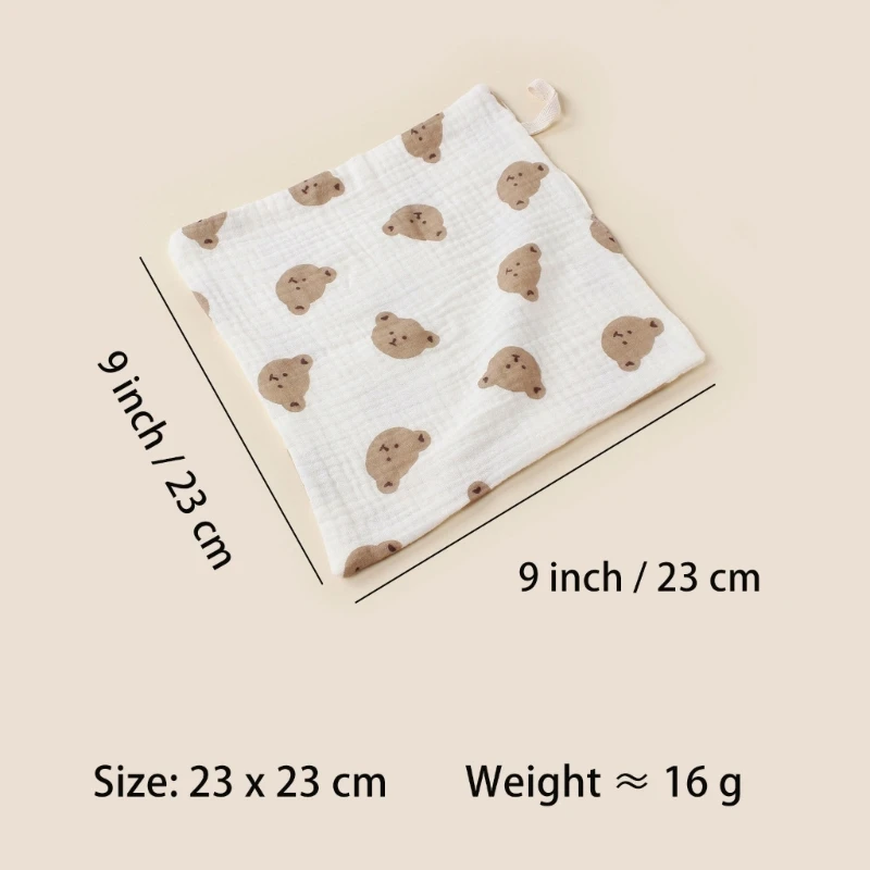 Small Square Washcloths for Babies Soft Absorbent Cotton SalivaTowel Baby Bibs Absorbent Cotton Wash Towel 9"X9" Gift