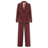 Kate Lapel Long Sleeves Spliced Double Breasted Pant Set 8