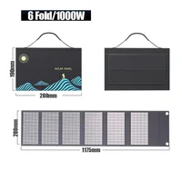Panneau solaire 1000W, sac pliable Portable, sortie USB + DC, chargeur solaire, alimentation extérieure pour maison, générateur d'énergie pour téléphone Portable 5