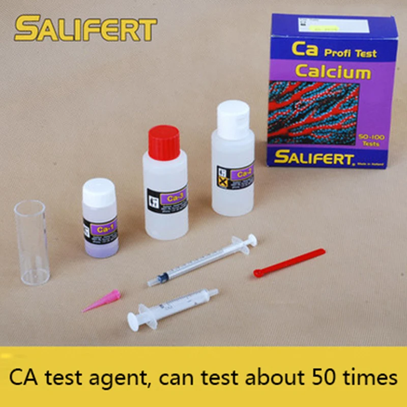 Salifert Seawater Tester Kit, Ca Calcium Cu I2 Kh Mg NH4 Ammoniak NO2 Nitriet NO3 Nitraat Ph PO4 Sr Kalium Water Test Reef Tank