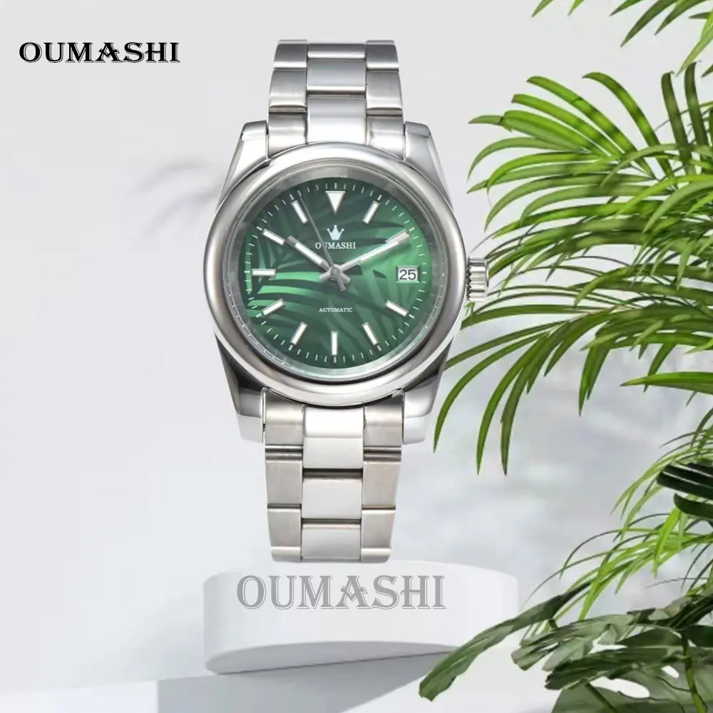 

OUMASHI 39mm Men's Watch Luxury Machinery NH35 Fully Automatic Movement Glow Dial Sapphire Glass Stainless Steel Case Waterproof