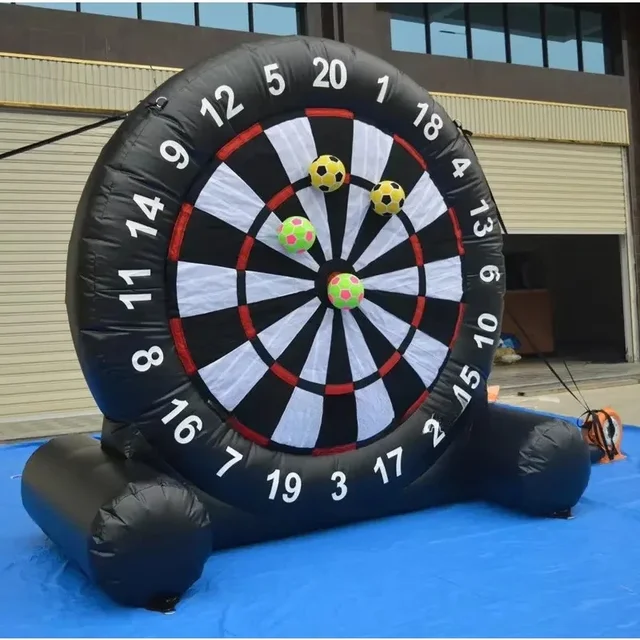 2024 Inflatable Soccer Dartboard Shooting Target Nine Grid With Paste Soccer Point Shooting Goal Building Interactive Game Props 2