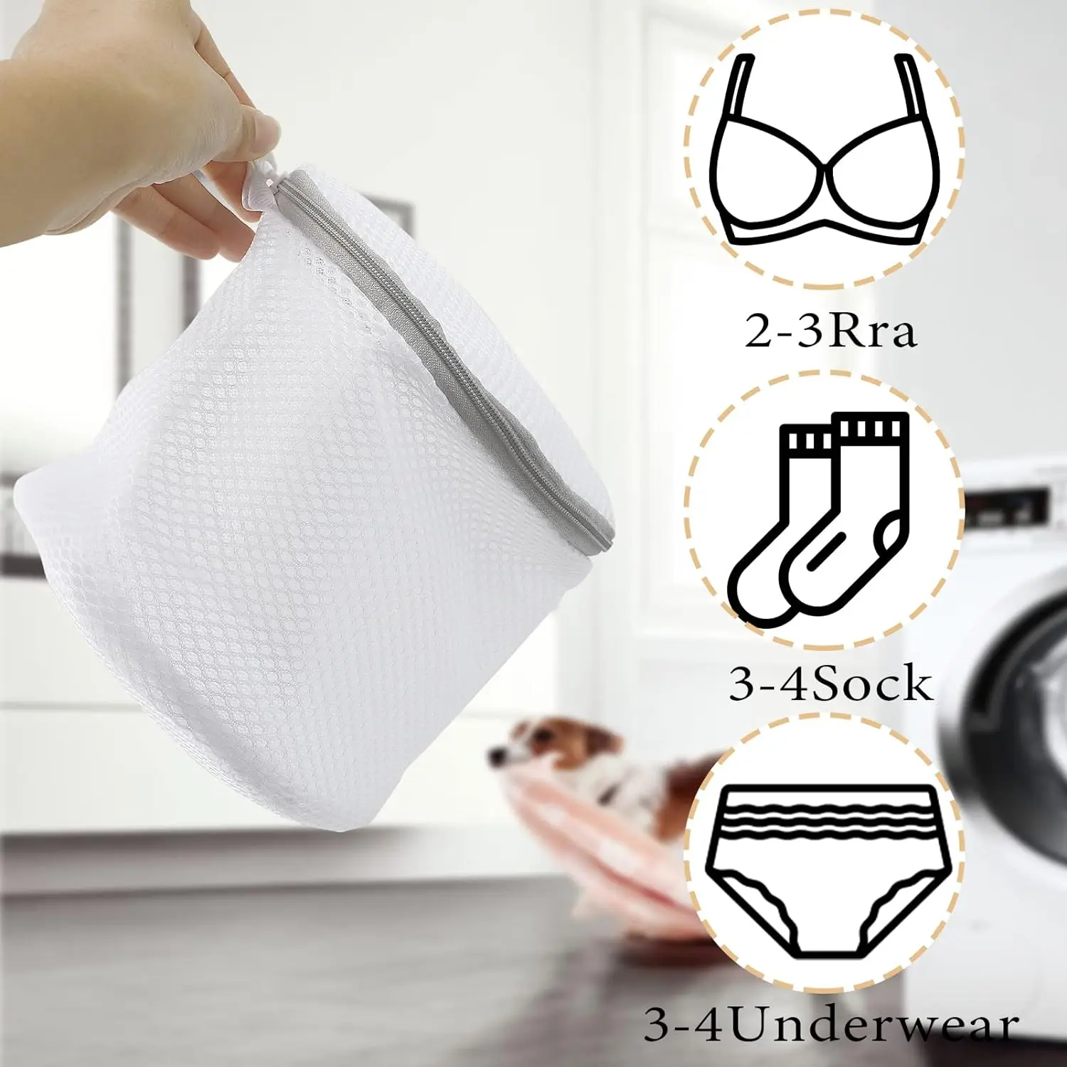 Laundry Net Fine Mesh Bra Lingerie Dirty Clothes Laundry Bag With Zipper For Washing Machine Dryer Anti-deformation Cleaning