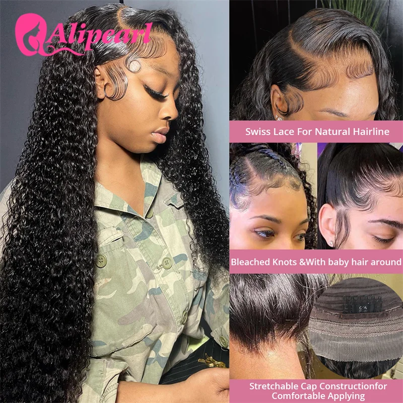 AliPearl Hair Real HD Lace Front Human Hair Wigs Pre Plucked Water Wave 5x5 HD Transparent Lace Wigs Peruvian Hair For Woman 4