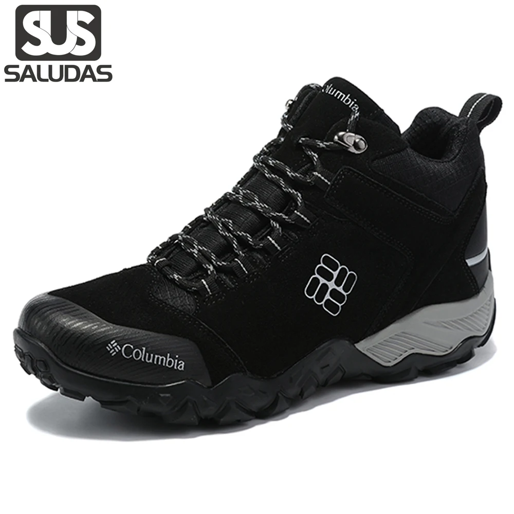 

SALUDAS Hiking Boots Men Hunting Shoe High-Top Non-slip Fur Warm Winter Sneakers for Men Outdoor Mountain Jungle Adventure Boots