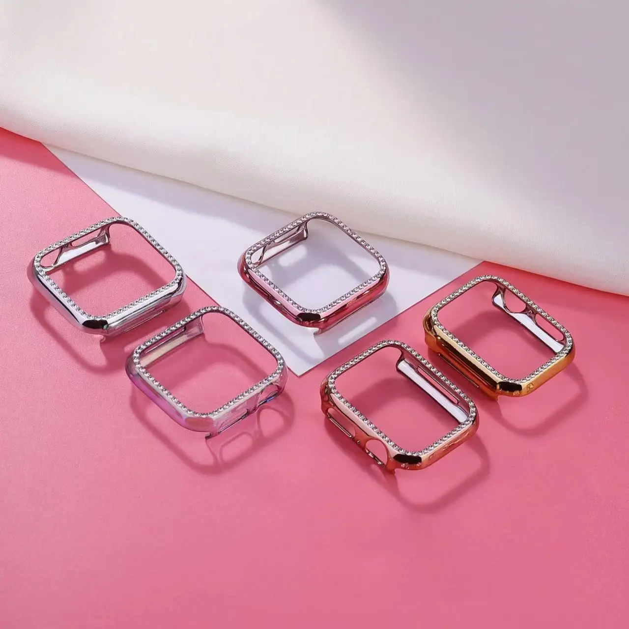 

30PCS Wholesale electroplating + hollowed out protective case for iwatch watch case cover 45mm 41mm 44mm accessories