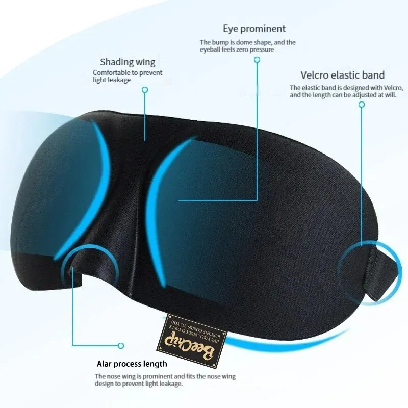 Eye Mask Eye Patch 3D Sleep Mask Natural Sleeping Eye Mask Eyeshade Cover Shade Eye Patch Women Men Soft Portable Blindfold Travel Eyepatch 1Pcs