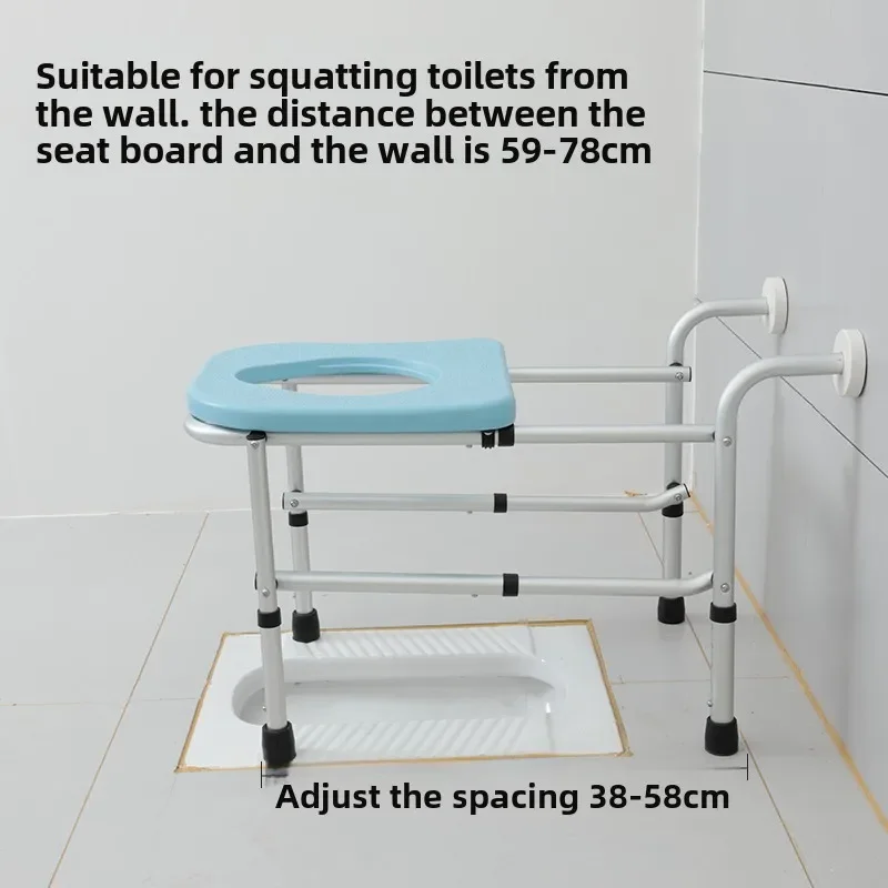Bath Chair Small Space Bath Stool Bathroom Stool Wall-mounted Folding Squat Toilet Changing Seats Elderly Sanitary Shower Chairs 4