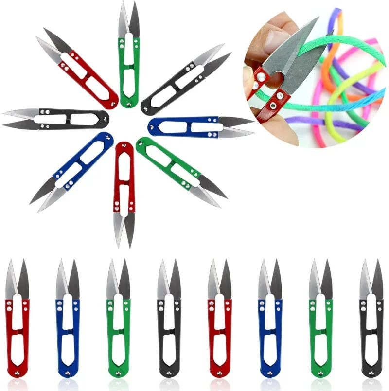 U-Shaped Portable Stainless Steel Stitch Mini Scissor Cut Fishing Line Trimming Nipper 2PCS Essential Craft Accessories