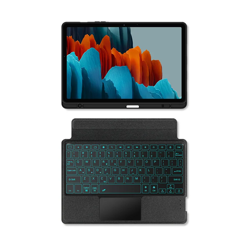 Capa de Teclado Magnético para Tablet Touchpad Retroiluminado Capa para Galaxy Tab s7 s8 11 Cover Sm-t870 Sm-x700 - Imagem 6