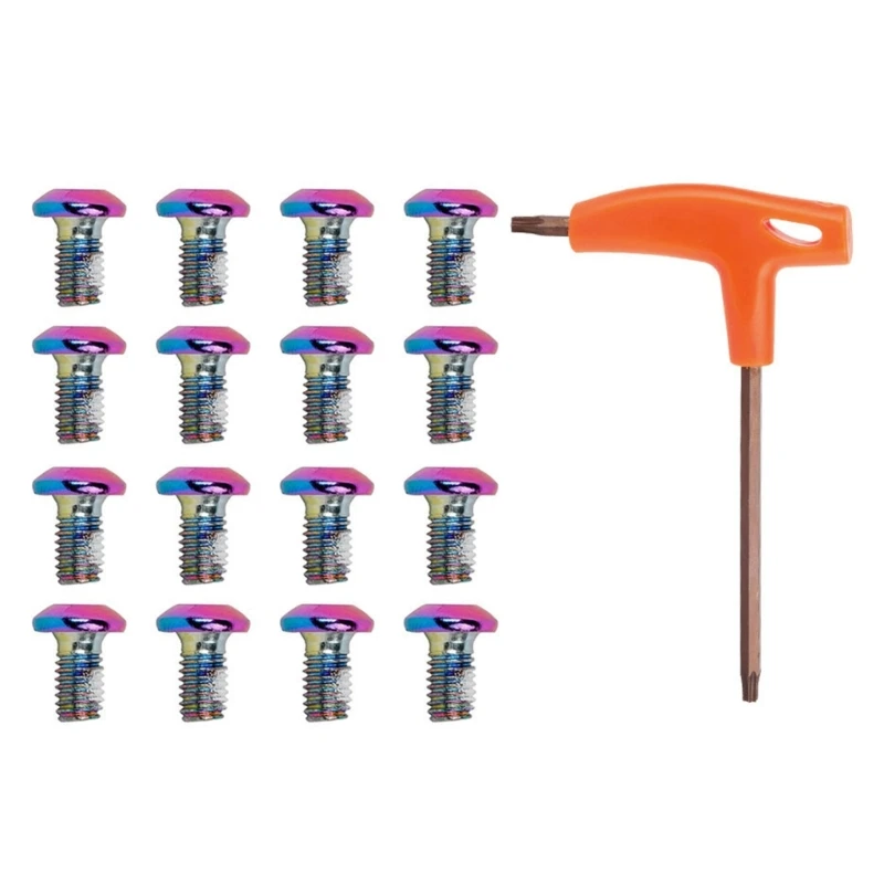 

16Pcs Bike Disc Brake Bolts Carbon Steel T25 Brake Disc Bolts Screw Brake Rotor Bolts Screws with a Double-Headed Wrench D5QD