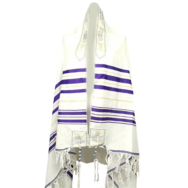 

Tallit Prayer Shawl Cotton Kosher Tallit Gadols Tzitzit for Prayer Wash & Iron Gift Bar Mitzvah 71 42" drop shipping