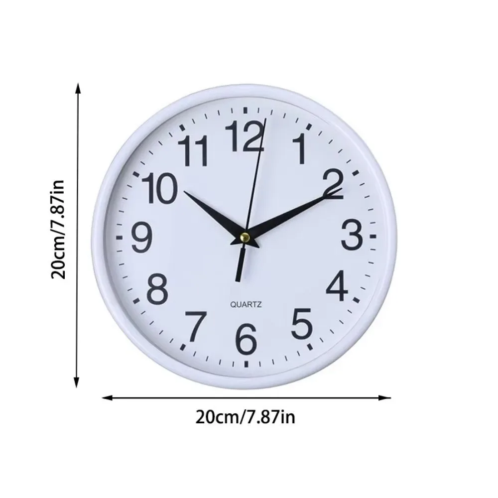 Modern 8 Inch Round Wall Clocks Battery Operated Accurate Numerals Wall Mounted Clock Easy-to-read Hanging Clock Living Room - 4