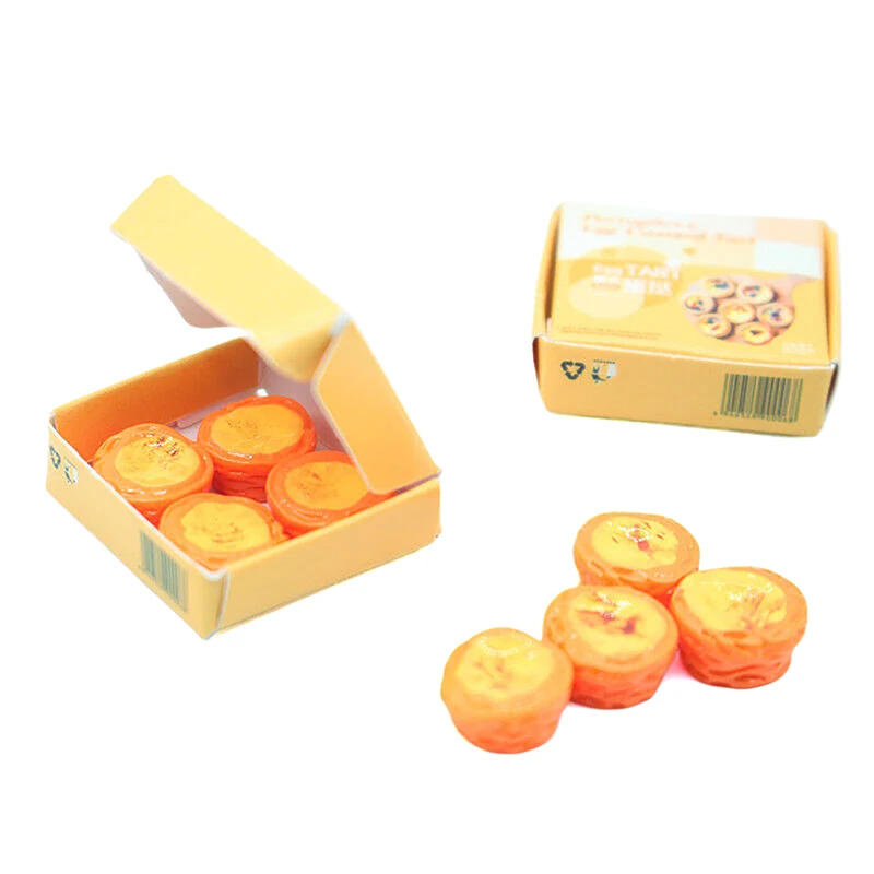 

1/12 1/6 Scale Simulation Egg Tart Set Dollhouse Mini Dessert Food Decoration For Dollhouse Kitchen Accessories Pretend Play Toy