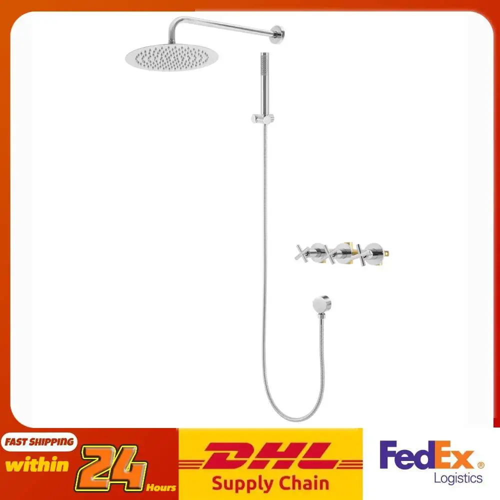 Shower Divice 9.84in Overhead Shower Wall-mounted Shower Device Rainfall Shower Set ...